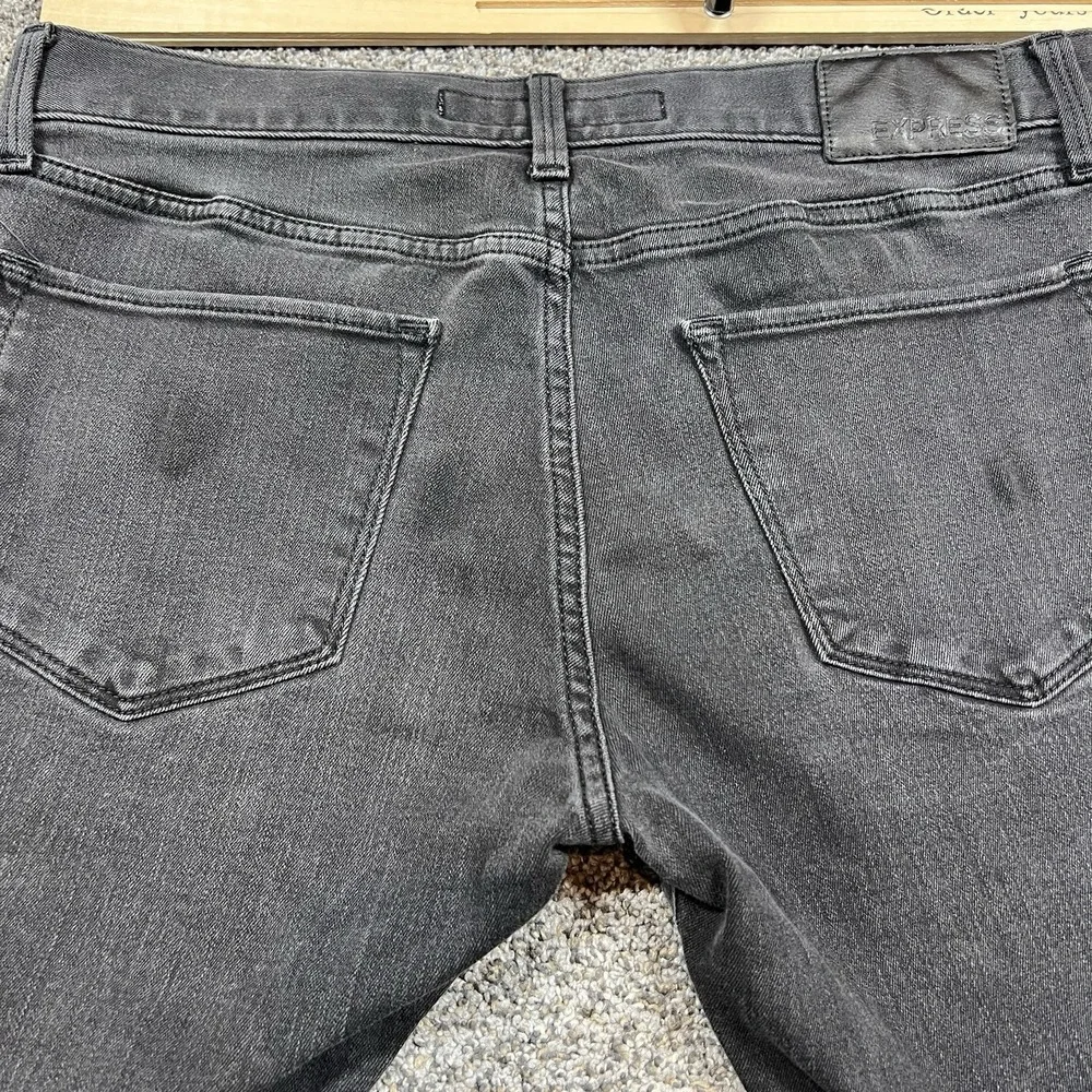 Express Jeans Mens 32x32 Black Rocco Slim‎ Straight Dark Wash Stretch Denim